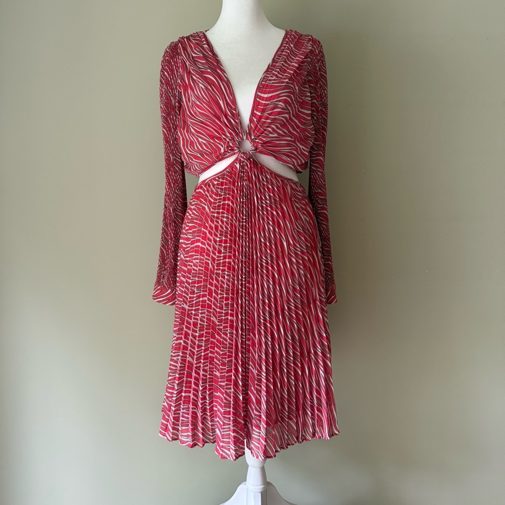 Barbiecore Dopamine Zebra Print Cut Out Dress